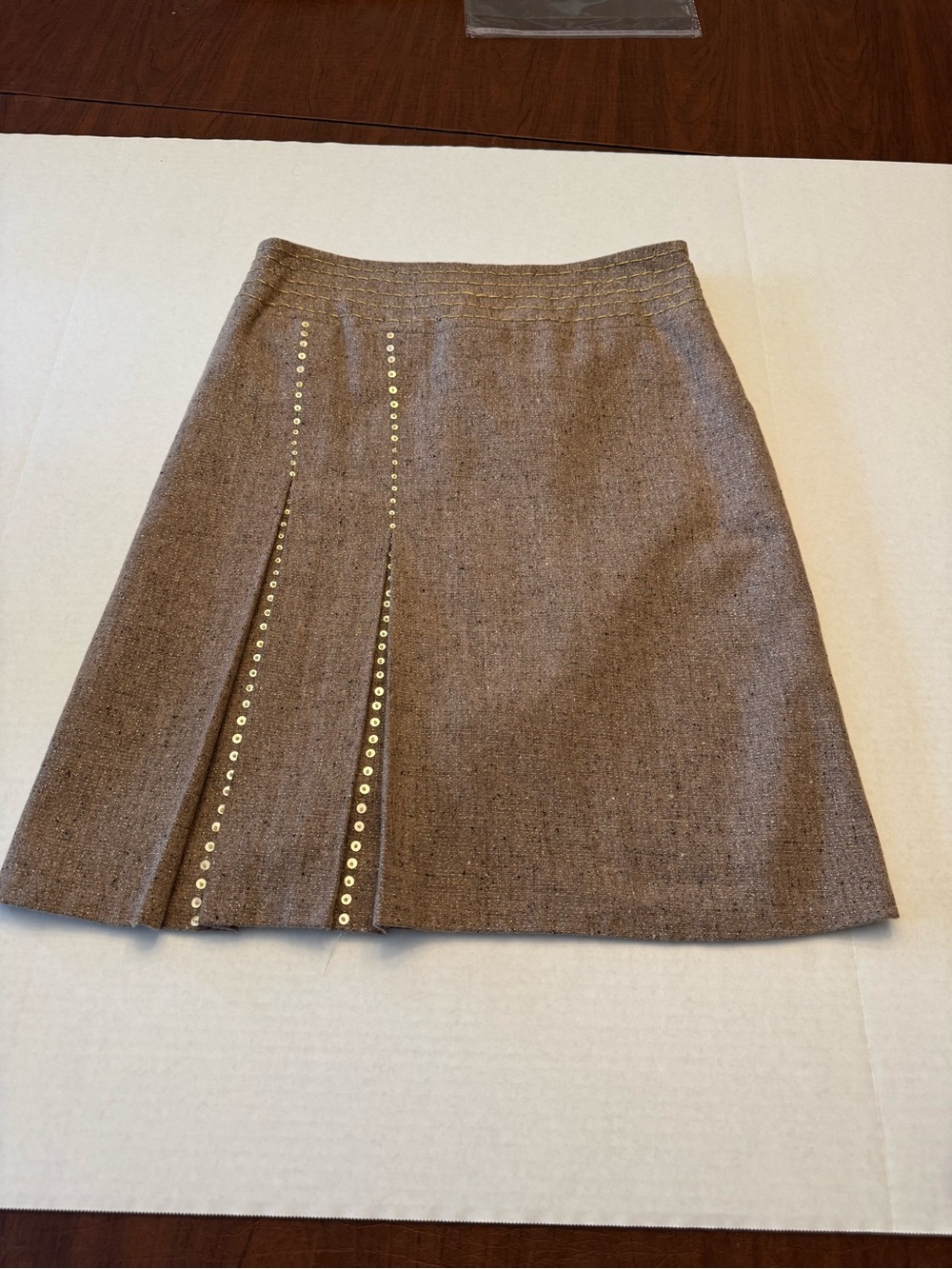 VILA Sequin Embellished A-Line Skirt - Brown - Size S - NWT